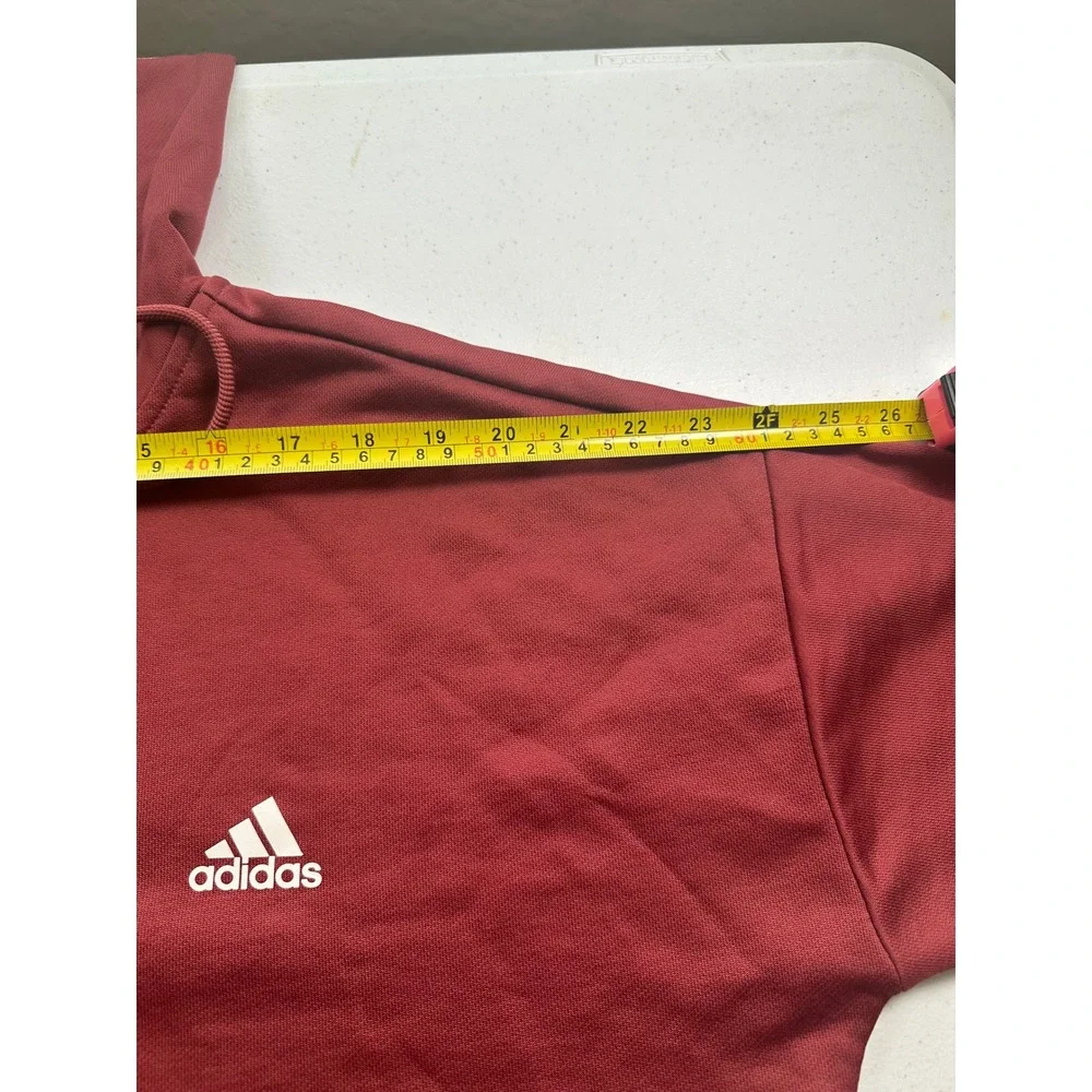 Adidas Mens Quarter Zip Hoodie Burgundy Navy Colorblock GD9027 Large